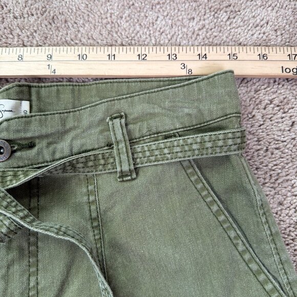 Jessica Simpson Cargo Pants Womens 30 Green Y2K Wide Leg Grunge Utility Workwear - Picture 7 of 10